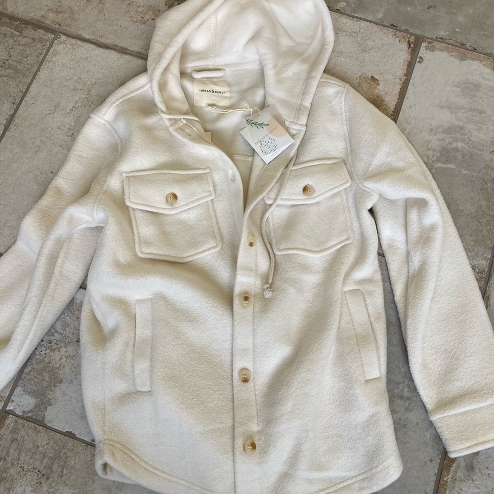 Thread & Supply Hooded Fleece Shacket